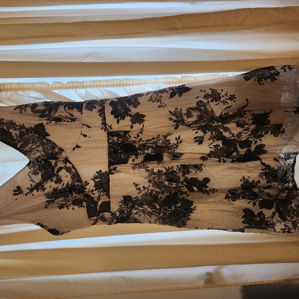 Floral Black and White Dress